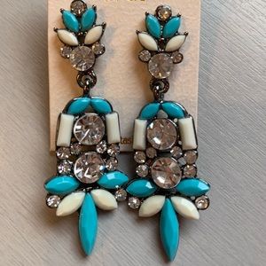 AMRITA SINGH turquoise white drop earrings